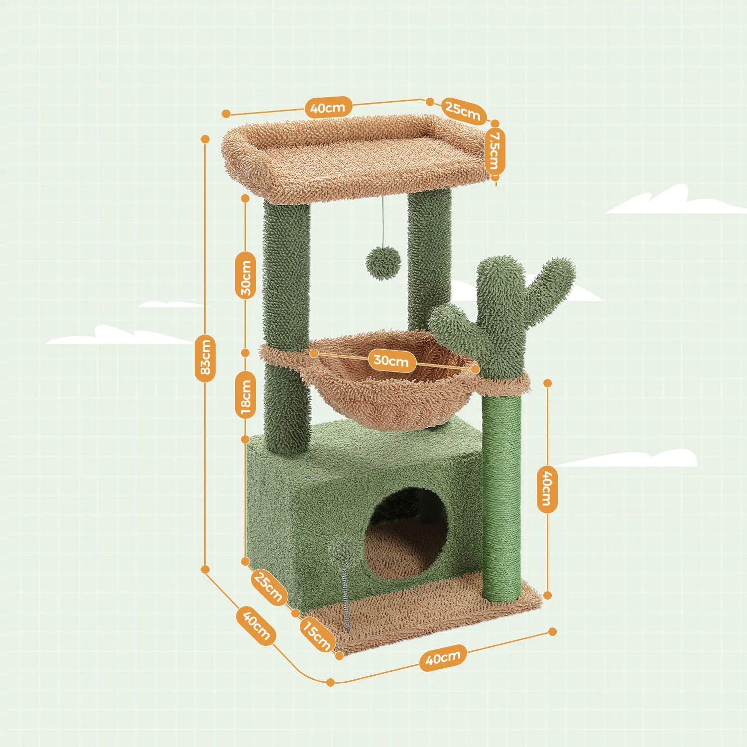 4-in-1 Cactus Cat Tree